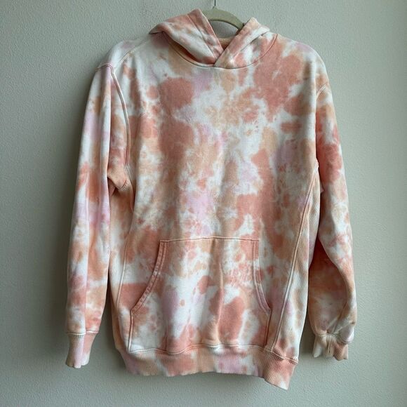Aerie 90’s Tie Dye Oversized Relaxed Hoodie Pink Peach Boho Comfort Size XS - Picture 2 of 6